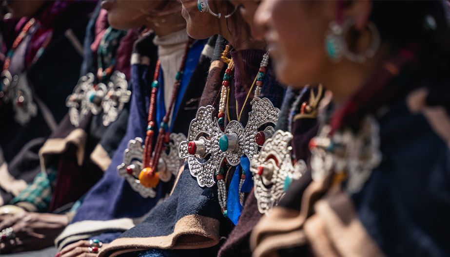 Ceremonial scene at Shey Gompa Festival