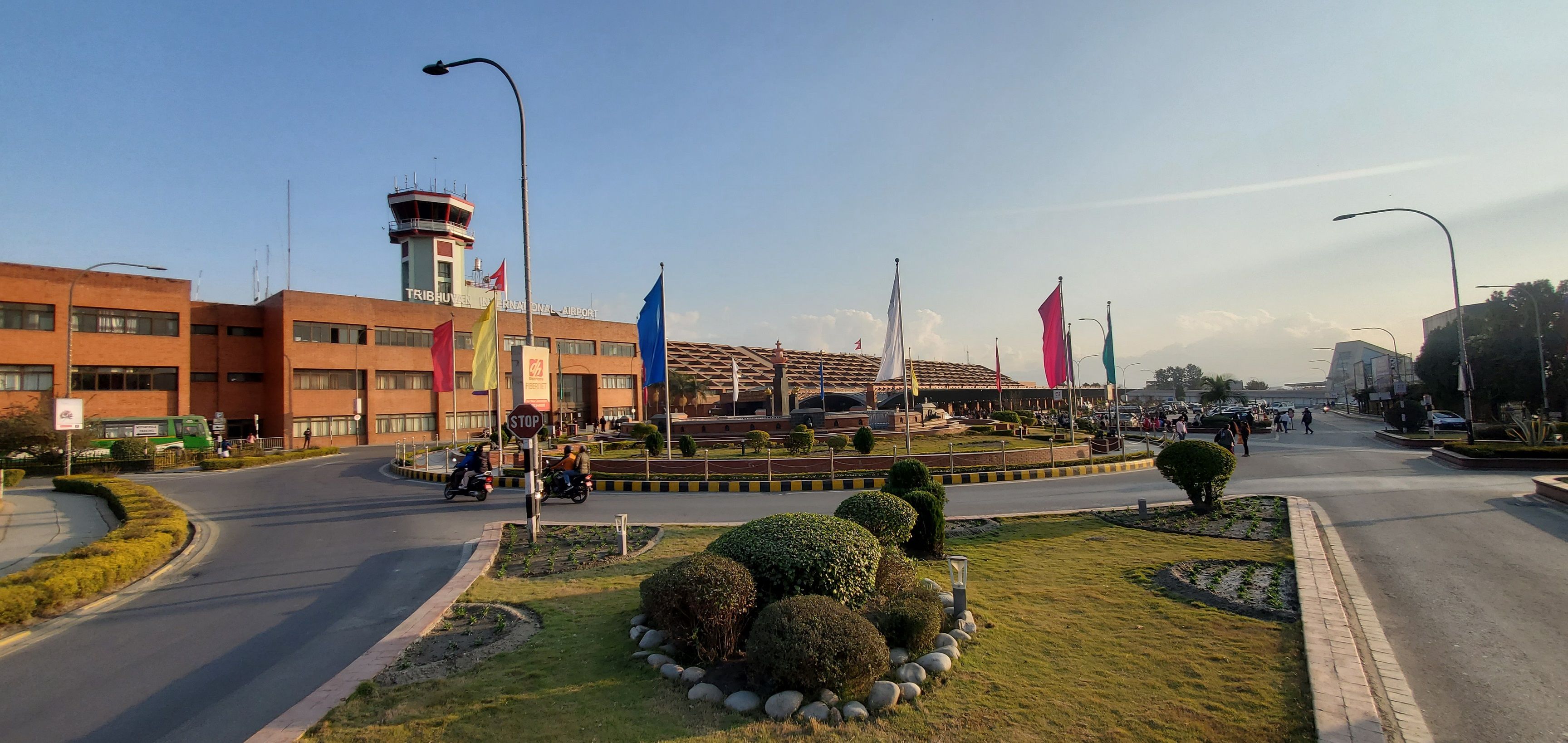 Scenic view of Tribhuvan International Airport with surrounding landscape