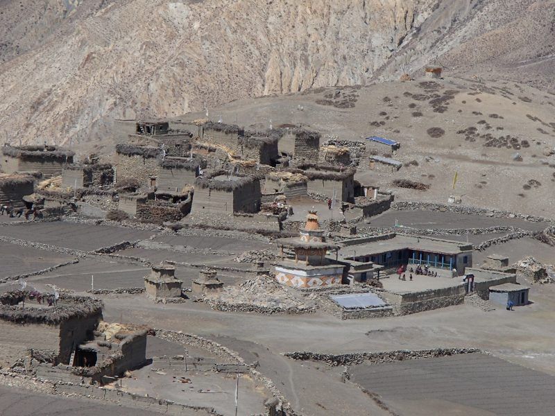 Komang village with stupas